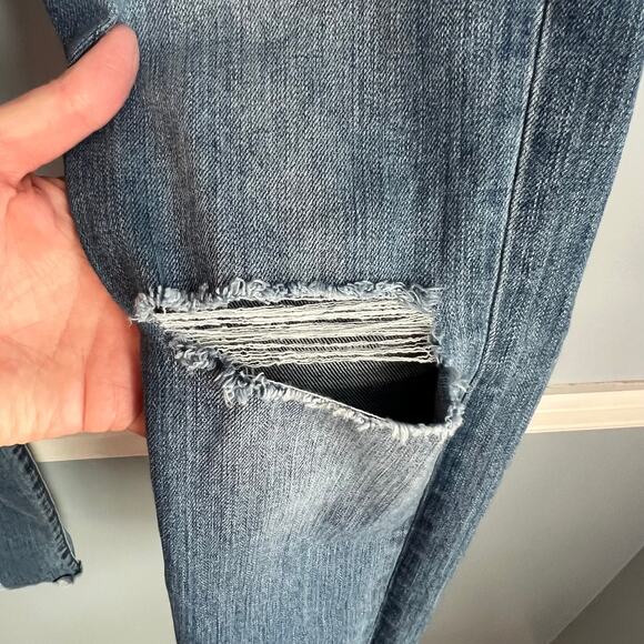 Madewell 9" High-Rise Skinny Jeans Size 25 Distressed Raw Hem - Picture 10 of 16